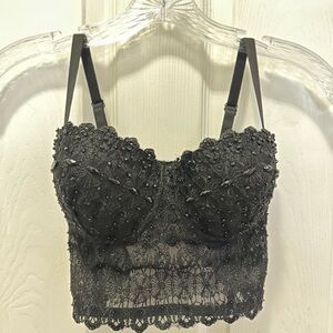 Windsor Black Lace Corset with Underwire Support